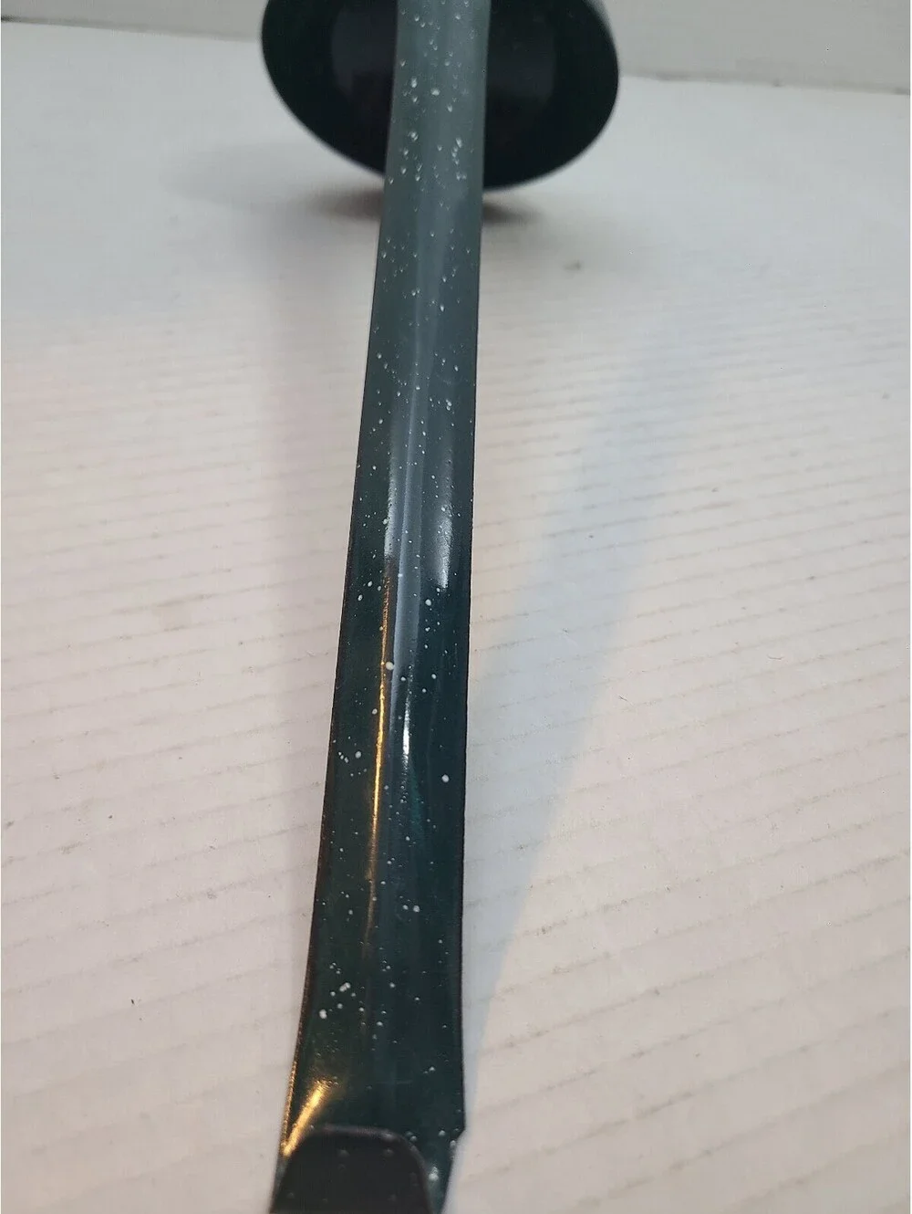 Vintage Dark Green Speckled Enamelware Dipper Ladle Farmhouse